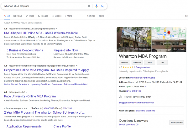 Screenshot of Google Search Results page