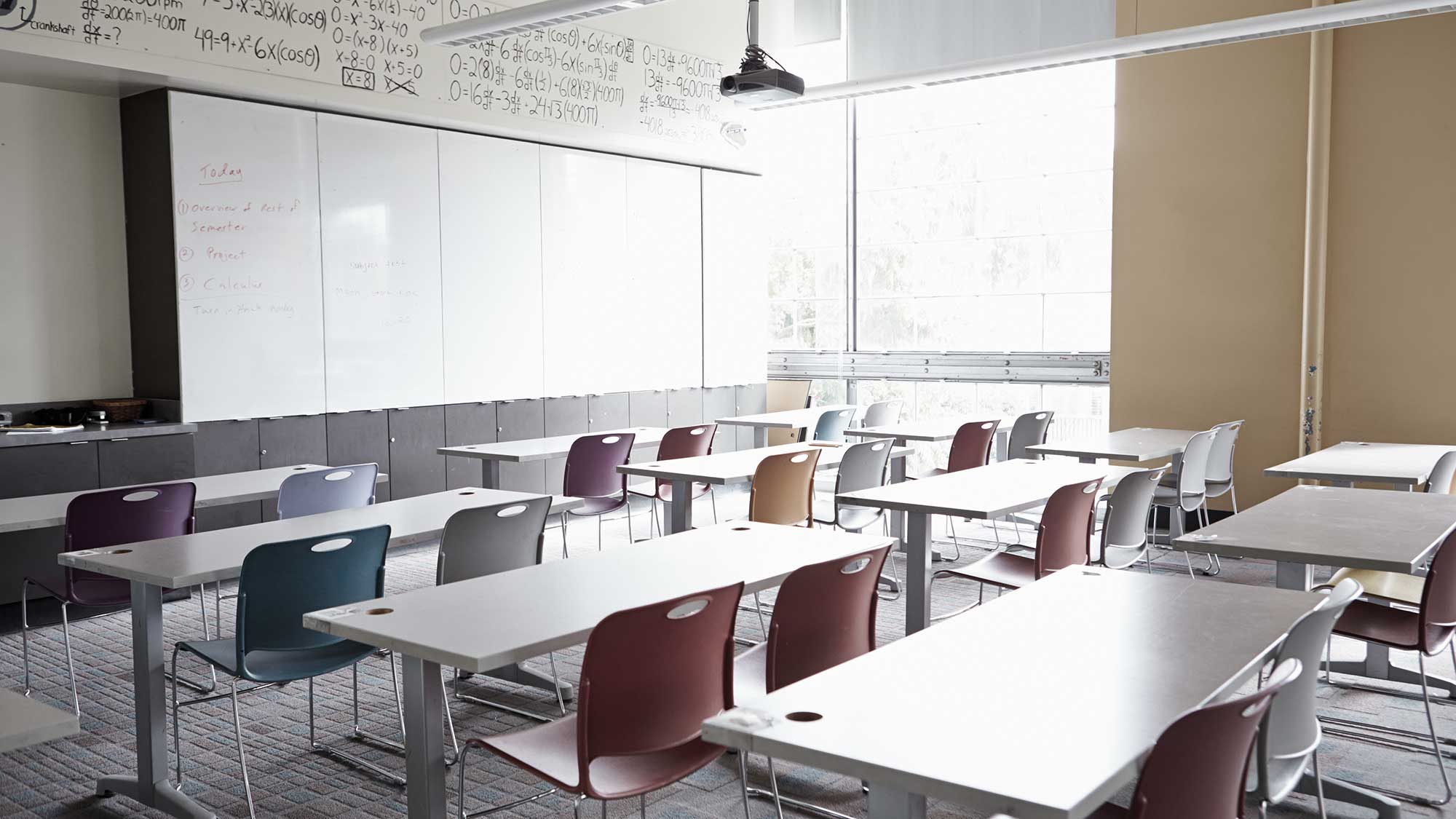 classroom full of empty seats