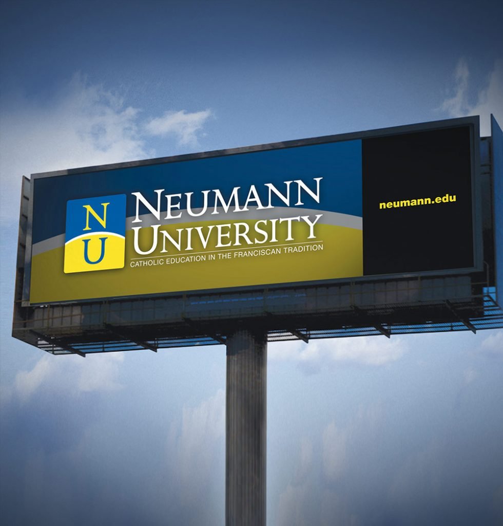 Neumann University ad on a billboard